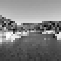 An up-sampled image of the Hoover dam. The image is up-sampled to 256 $$\times$$ 256 from a 32 $$\times$$ 32 image.